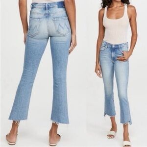 Mother Superior Jeans The Insider Crop Step Fray I Confess Blue Denim Sz 24.